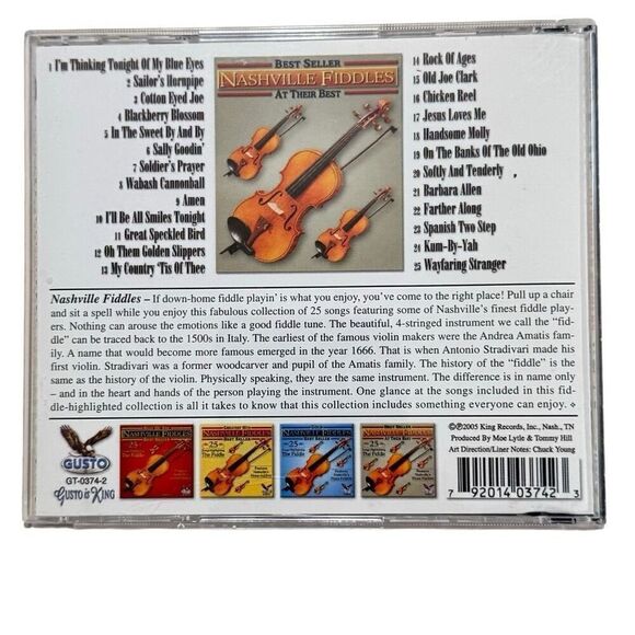 NASHVILLE FIDDLES - AT THEIR BEST: 25 SONGS ( CD, 2005, King Records ) - Picture 2 of 4